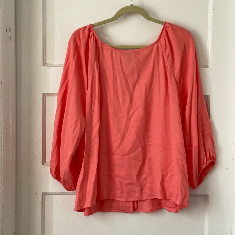 Sanctuary Mila Coral Button Front 3/4 Sleeve Textured Top Size 2X NWT - Picture 4 of 11